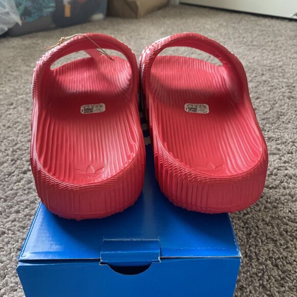 Adidas Adilette Clogs Unisex Red White Slip On Swim Sandals Men Size 11 New